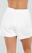 Witte Skort met Gouden Knopen en Overslag