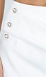 Witte Skort met Gouden Knopen en Overslag