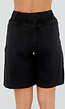 Zwarte Denim Bermuda Shorts met Strass en Destroyed Details Voor Dames