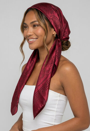 Bordeaux Bandana met Jacquardprint
