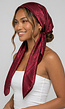 Bordeaux Bandana met Jacquardprint en Glanzende Afwerking