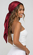 Bordeaux Bandana met Jacquardprint en Glanzende Afwerking