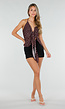 Bruine Halter Top met Polkadot Print en Strikdetail Voor Dames