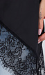 Zwarte One Shoulder Top met Kanten Zoom