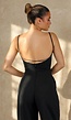 Zwarte Jumpsuit met Pads En Spaghettibandjes