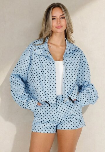 Lichtblauwe Polkadot Set met Short
