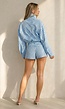 Lichtblauwe Tweedelige Polkadot Set met Jack en Short
