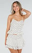 Witte Polkadot Two Piece Set met Top en Skort