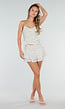 Witte Polkadot Two Piece Set met Top en Skort