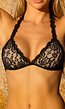 Zwarte Kant Bikini Top met Push-Up en Halterbandjes