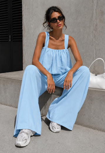 Lichtblauwe Stretch Two Piece Set