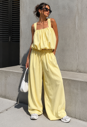 Lichtgele Stretch Two Piece Set