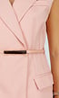 Roze Mouwloze Blazer Set met Ceintuur en Shorts