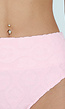 Lichtroze Badstof High Waist Bikini Broekje met Structuur