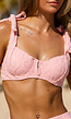 NEW150726 Lichtroze Badstof Bikinitop met Beugels