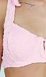 Lichtroze Badstof Bikinitop met Beugels en Strikbandjes