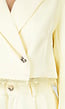 Gele Cropped Blazer met Kant en Lange Mouwen
