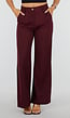 Bordeaux Wide Leg Broek met High Waist