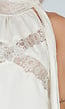 Beige Halter Top met Kant en Sjaalkraag