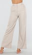 Beige Wide Leg Pantalon