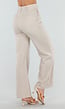 Beige Wide Leg Pantalon met Hoge Taille