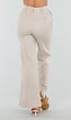 Beige Wide Leg Pantalon met Hoge Taille
