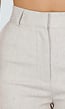 Beige Wide Leg Pantalon met Hoge Taille