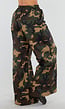 Wide Leg Broek met Camouflageprint en Elastische Taille
