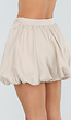 Beige Ballon Skort met Hoge Taille