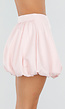 Roze Ballon Skort met Hoge Taille
