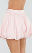 Roze Ballon Skort met Hoge Taille