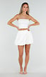 Witte Ballon Skort met Geplooid Overslag Detail
