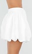 Witte Ballon Skort met Geplooid Overslag Detail