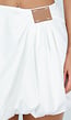 Witte Ballon Skort met Geplooid Overslag Detail