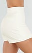 Beige Skort met Hoge Taille en Blinde Ritssluiting