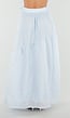 Lichtblauwe Maxi Rok met Strikceintuur en Volant