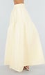 Gele Maxi Rok met Strikceintuur en Elastische Taille