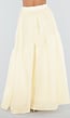 Gele Maxi Rok met Strikceintuur en Elastische Taille