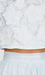 Lichtblauwe Bloemen Crop Top met Mouwloos Model