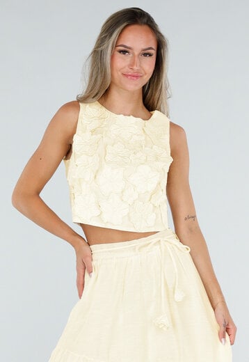 Gele Bloemen Crop Top