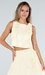 Gele Bloemen Crop Top zonder Mouwen