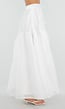 Witte Maxi Rok met Strikceintuur en Volant