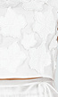Witte Bloemen Crop Top met Mouwloos Model