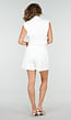 Witte Gilet Top met Reverskraag en Knoopsluiting