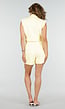Gele Gilet Top met Reverskraag en Knoopsluiting