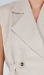 Beige Mouwloze Gilet met Reverskraag en Strikceintuur