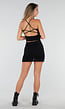 Zwarte Crop Top met Pads en Spaghettibandjes