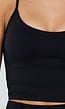 Zwarte Crop Top met Pads en Spaghettibandjes