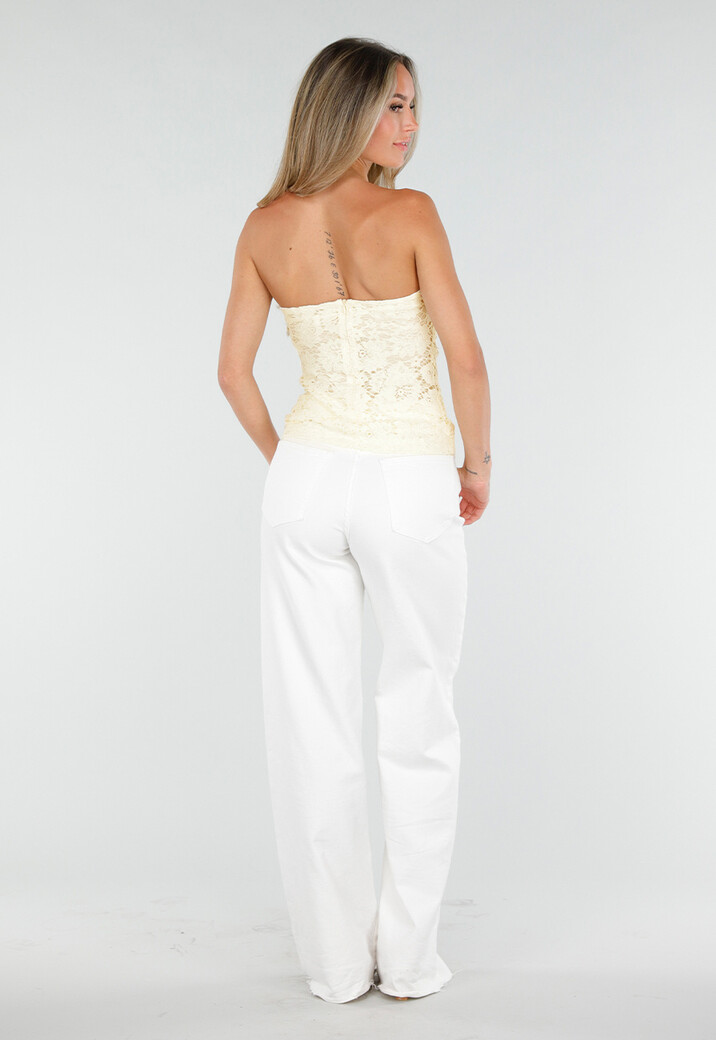Gele Kanten Bandeau Top  met Stretch