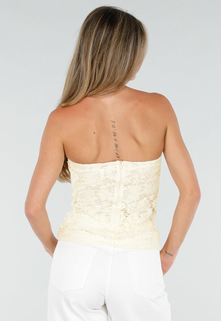 Gele Kanten Bandeau Top  met Stretch